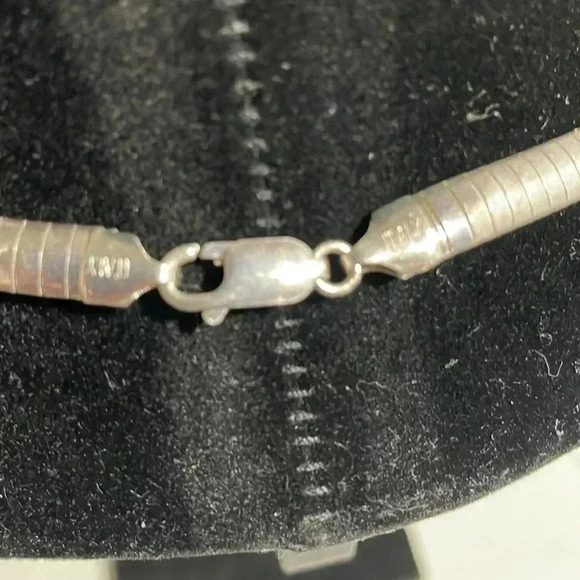 Vintage Italian sterling silver classic design omega necklace 18” - Picture 4 of 5